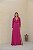 VESTIDO LONGO CHIFFON COM DETALHES EM RENDA MANGA LONGA FUCSIA - Imagem 1