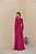 VESTIDO LONGO CHIFFON COM DETALHES EM RENDA MANGA LONGA FUCSIA - Imagem 2