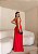 VESTIDO LONGO PRADA ALÇA FINA COM BRILHO DETALHE BUSTO FENDA LATERAL VERMELHO - Imagem 3
