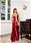 VESTIDO LONGO PRADA ALÇA FINA COM BRILHO DETALHE BUSTO FENDA LATERAL VERMELHO - Imagem 2