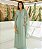 VESTIDO LONGO CHIFFON MANGA LONGA CAPA DETALHE BUSTO  VERDE MENTA - Imagem 1