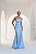 VESTIDO LONGO ZIBELINE TOMARA QUE CAIA FLOR REMOVÍVEL FENDA LATERAL AZUL SERENITY - Imagem 2