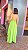VESTIDO LONGO CHIFFON FRENTE UNICA SAIA C/DETALHE DE BABADO VERDE LIMA - Imagem 3