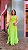 VESTIDO LONGO CHIFFON FRENTE UNICA SAIA C/DETALHE DE BABADO VERDE LIMA - Imagem 1