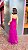 VESTIDO LONGO MICROTULE TOMARA QUE CAIA ESTILO SEREIA SAIA EM CAMADAS FUCSIA - Imagem 2