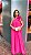 VESTIDO LONGO CREPE DE SEDA UM OMBRO SÓ COM LAÇO/FLOR PINK - Imagem 1