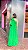 VESTIDO LONGO CREPE DE SEDA UM OMBRO SÓ COM LAÇO/FLOR VERDE BANDEIRA - Imagem 3