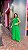 VESTIDO LONGO CREPE DE SEDA UM OMBRO SÓ COM LAÇO/FLOR VERDE BANDEIRA - Imagem 1