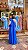 VESTIDO LONGO CREPE DE SEDA UM OMBRO SÓ COM LAÇO/FLOR AZUL ROYAL - Imagem 2