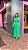 VESTIDO LONGO CREPE GOLA ALTA SAIA COM BABADOS FAIXA DE AMARRAÇÃO VERDE BANDEIRA - Imagem 2