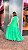 VESTIDO LONGO CREPE GOLA ALTA SAIA COM BABADOS FAIXA DE AMARRAÇÃO VERDE BANDEIRA - Imagem 3
