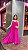 VESTIDO LONGO CREPE SAIA COM DETALHE DE BABADO FAIXA AMARRAÇÃO FUCSIA - Imagem 1