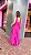 VESTIDO LONGO CREPE SAIA COM DETALHE DE BABADO FAIXA AMARRAÇÃO FUCSIA - Imagem 2
