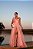 VESTIDO LONGO MICROTULE ALÇA FINA ESTILO CORPETE LAÇO ROSA CLARO AF - Imagem 1