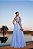 VESTIDO LONGO MICROTULE ALÇA FINA ESTILO CORPETE LAÇO AZUL SERENITY AF - Imagem 3