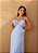 VESTIDO LONGO CHIFFON TAMARA QUE CAIA COM FLOR AZUL SENEITY RECORTE LATERAL JML - Imagem 1