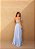 VESTIDO LONGO CHIFFON TAMARA QUE CAIA COM FLOR AZUL SENEITY RECORTE LATERAL JML - Imagem 2