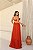 VESTIDO LONGO CHIFFON TAMARA QUE CAIA COM FLOR TERRACOTA RECORTE LATERAL JML - Imagem 4