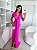 VESTIDO LONGO TRIBAL  DECOTE BAIXO   FAIXA E FENDA FRONTAL PINK - Imagem 3