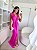 VESTIDO LONGO TRIBAL  DECOTE BAIXO   FAIXA E FENDA FRONTAL PINK - Imagem 1