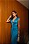 VESTIDO LONGO TRILOBAL DECOTE BAIXO FAIXA E FENDA AZUL COLBATO JM - Imagem 2