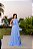 VESTIDO LONGO CHIFFON MANGA CAPA UM OMBRO SÓ FAIXA ACINTURADA AZUL SERENITY AX - Imagem 2