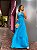 VESTIDO LONGO CREPE DECOTE V DETALHE GOTA COM AMARRAÇÃO AZUL COBALTO CAM - Imagem 1
