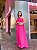 VESTIDO LONGO CHIFFON FRENTE ÚNICA FLOR REMOVÍVEL E FAIXA SHE PINK - Imagem 4