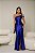 VESTIDO LONGO PRADA UM OMBRO SÓ DRAPEADO COM FENDA AZUL ROYAL - Imagem 2