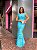 VESTIDO LONGO BANDAGEM ALÇA AZUL SERENITY - Imagem 1