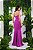 VESTIDO LONGO PRADA ACETINADA ESTILO CORPETE ALCINHA E NESGAS NA BARRA FUCSIA - Imagem 2