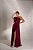 VESTIDO LONGO MICROTULE C/ACETINADO ESTILO CORPET MARSALA - Imagem 1