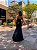 VESTIDO LONGO PRADA COM ELASTANO TOMARA QUE CAIA RECORTE COM TULE E DRAPEADO NA CINTURA PRETO - Imagem 3