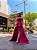 VESTIDO LONGO ZIBELINE TOMARA QUE CAIA MEIA FAIXA LATERAL FENDA FUCSIA - Imagem 1