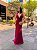 VESTIDO LONGO CREPE DE MALHA DECOTE V NÓ TRANSPASSADO MARSALA - Imagem 1