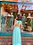 VESTIDO LONGO CHIFFON PLISSADO VAZADO NAS LATERAIS SAIA PLISSADA VERDE TIFFANY BN - Imagem 2