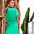 VESTIDO LONGO CHIFON MANGA PLISSADO RECORTE CINTURA VERDE - Imagem 3