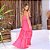VESTIDO LONGO CHIFFON DECOTE V E CINTURA DRAPEADA SAIA BABADO PINK - Imagem 2