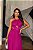 VESTIDO LONGO MICROTULE FRENTE UNICA DECOTE CINTURA TRANSPASSADO FENDA LATERAL PINK - Imagem 1