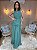 VESTIDO LONGO CHIFFON ALÇA LARGA DRAPEADO VERDE - Imagem 2