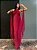 VESTIDO LONGO CHIFFON COM MICROTULE CAPA DECOTE TRANSPASSADO FENDA TRASEIRA MARSALA - Imagem 3