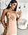 VESTIDO LONGO TRICOLINE RETO COM FENDA E BOLSOS LATERAIS FLOR REMOVÍVEL BEGE - Imagem 2