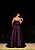 VESTIDO LONGO ZIBELINE TOMARA QUE CAIA DRAPEADO E RECORTE NO BUSTO COM FENDA ROXO - Imagem 3