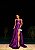 VESTIDO LONGO ZIBELINE TOMARA QUE CAIA DRAPEADO E RECORTE NO BUSTO COM FENDA ROXO - Imagem 1