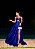 VESTIDO LONGO ZIBELINE TOMARA QUE CAIA DRAPEADO E RECORTE NO BUSTO COM FENDA AZUL ROYAL - Imagem 1