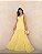 VESTIDO LONGO CREPE BUSTO EM V ALCINHA SAIA CAMADA AMARELO MB - Imagem 1