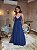 VESTIDO LONGO MICROTULE DE ALCINHA AZUL COBALTO - Imagem 1