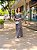 VESTIDO LONGO CHIFFON COM BABADO NA SAIA BUSTO EM V ALCINHA CAPA PRATA - Imagem 2
