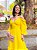 VESTIDO LONGO CHIFFON COM BABADO NA SAIA BUSTO EM V ALCINHA CAPA AMARELO - Imagem 3
