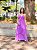 VESTIDO LONGO CHIFFON DECOTE V E CINTURA DRAPEADA SAIA BABADO LILÁS - Imagem 3